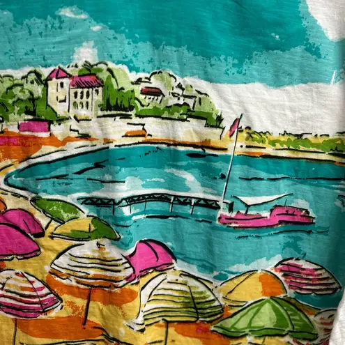 Caribbean Joe Multicolor Scenic 3/4 Sleeve Tee