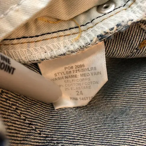 RE/DONE Womens Jeans Low Rise Skinny Medium Vain Wash Button Fly 24