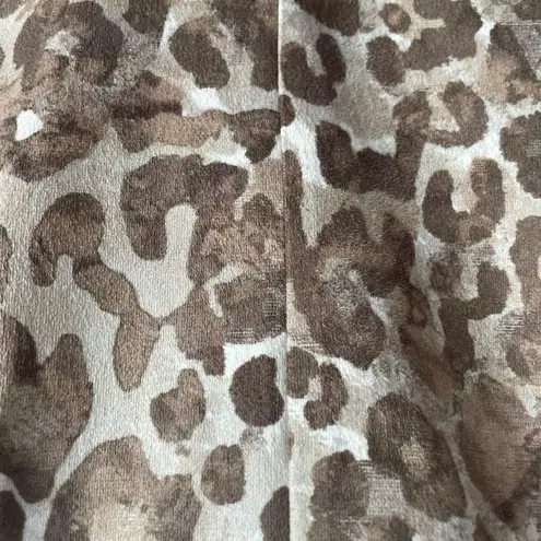 J. McLaughlin Diaz Animal Print Faux Suede Cowl Neck Sheath Dress Brown Small