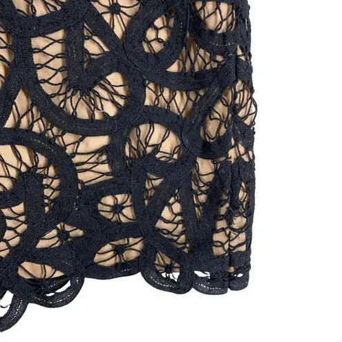 The Kooples Black Cotton Lace Overlay Mini Skirt Size 40