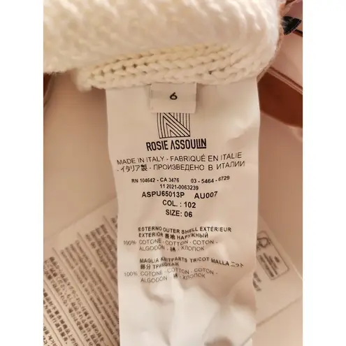 Rosie Assoulin Knit Halter Sash Crop Top in White Open Back Size 6 NWT