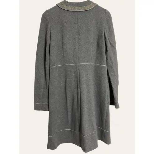 Rebecca Taylor Gray Sequin Zip Up Duster Jacket Dress Size 10