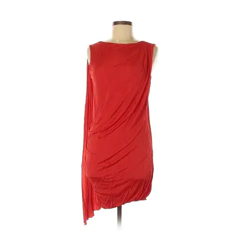 2011 VERSACE for H&M Grecian Red Shift Toga Dress With Cape