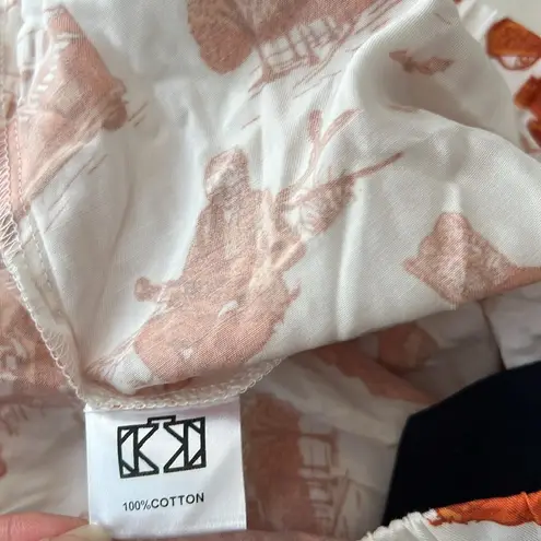 Katie Kime Austin Toile Pajama Shorts in Burnt Orange White Size Small