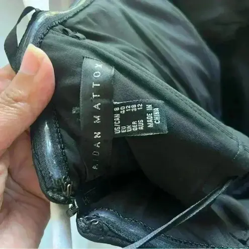 Aidan Mattox Women's Organza Black Sheer Illusion Lined Gown Dress Size 8