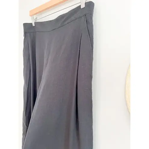 Madewell  | NWT | Pull-On Straight Crop Pant Linen in True Black | Sz 8