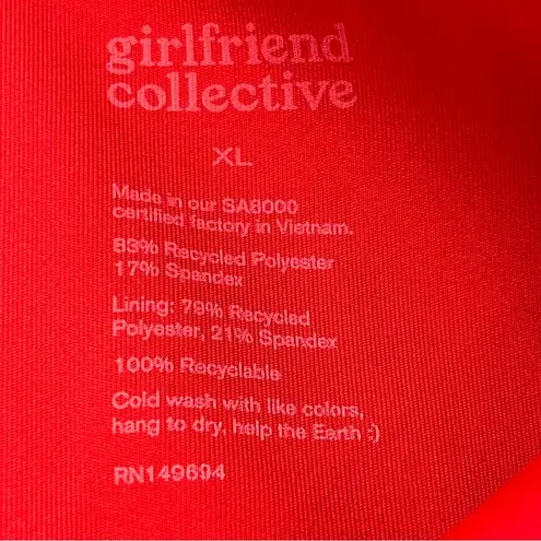 Girlfriend Collective Womens Size XL Pink Red Coral Ribbed 7/8 Leggings Athletic