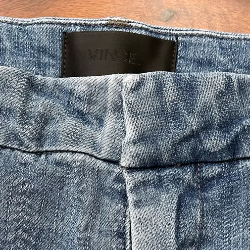 Vince  Tuxedo Stripe Raw Hem Skinny Jeans Sunset Boulevard Size 27 GUC