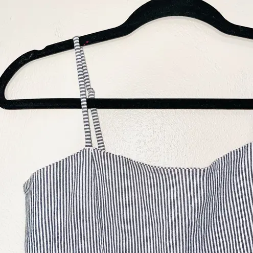 Brandy Melville Karla Blue & White Seersucker Striped Mini Dress