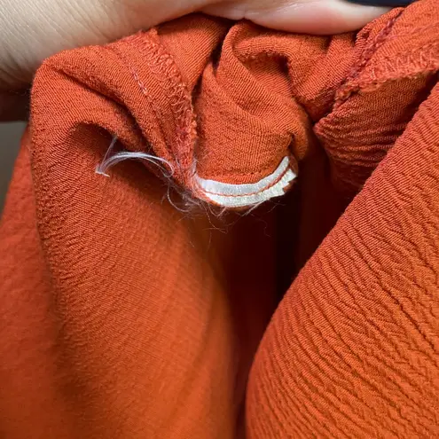 Urban Outfitters  Orange Dress Sz Medium Slit Linsey Cap Sleeve Dress Open Back