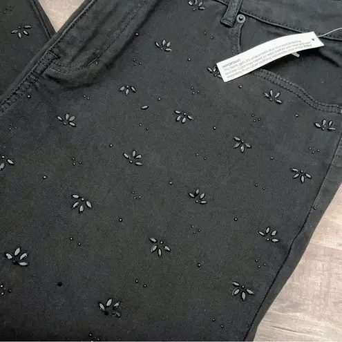 Westport NWT Mid-Rise Straight Leg Signature Fit Black Embellished Jeans 18W