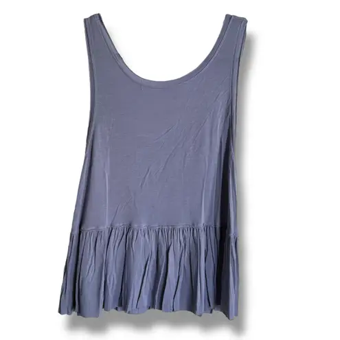 Mossimo Womens Tank Sz XS Periwinkle Peplum Sleeveless Tank Rayon Soft Purple