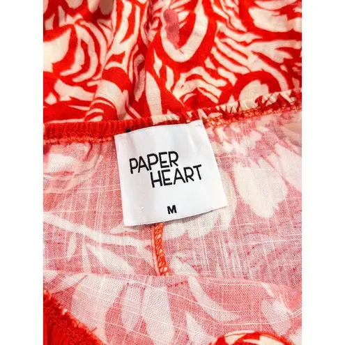 Paper Heart Womens Dress Red Maxi Floral V Neck Cami Cut Out Back A Line Medium