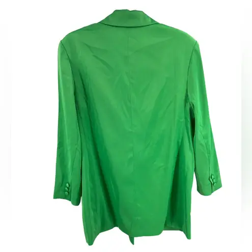 Kerrently the Drop green silky long blazer tie casual office holiday colorful Size L