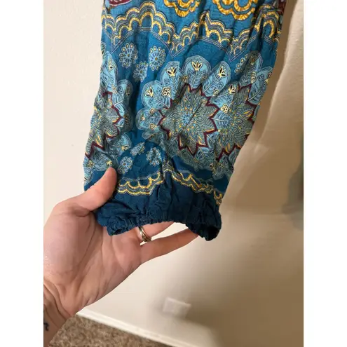 Joob Joob Blue Mandala Harem Jogger Pants Womens Sz L/XL Boho Hippie Relaxed Size L