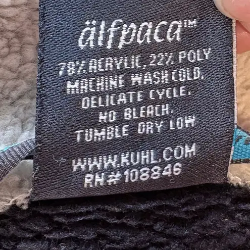 Kuhl Alfpaca Quarter Zip Fleece Outdoor Pullover in Black and Tan Womens M💛