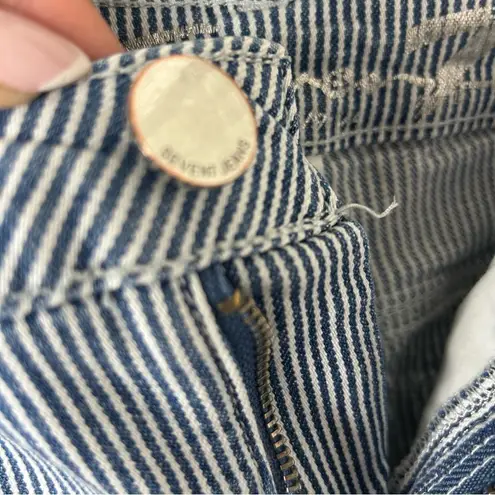 Seven 7 Striped Sunset Bermuda Raw Hem Denim Shorts Size 12