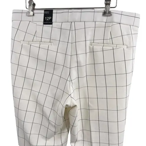 Amanda & Chelsea  White Plaid Pant 12P New