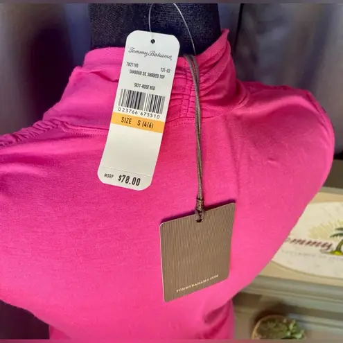 Tommy Bahama  Tambour Sleeveless Shirred Faux Wrap Top - Rose Bed - XL - NWT