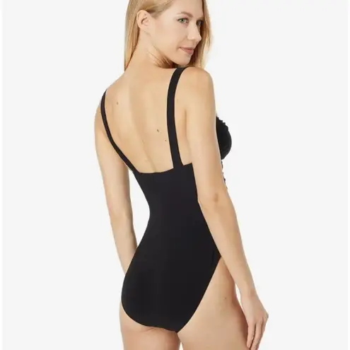 Norma Kamali Swimsuit SZ Medium Mio Twist Front One Piece Black Swim Designer
