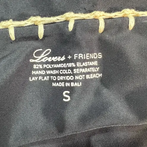 Lovers + Friends  Revolve Bikini Bottom Black Contrast Trim Size Small