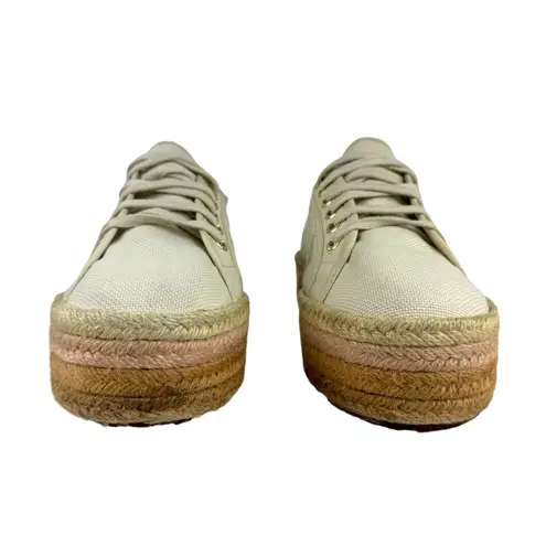 Superga  2790 Cotropew Light Sand Beige Canvas Colour Rope Platform Sneakers 8.5