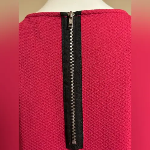 Daisy Fuentes Simple Fuchsia Midi 3/4 Sleeves Geometric Pattern Embroide…