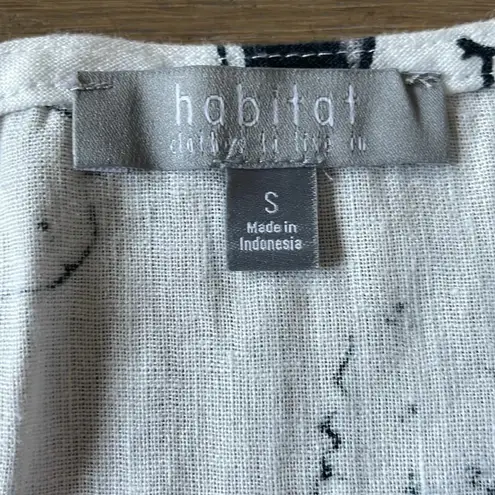 Habitat Linen Sketched Floral Pocket Dress White Size Small