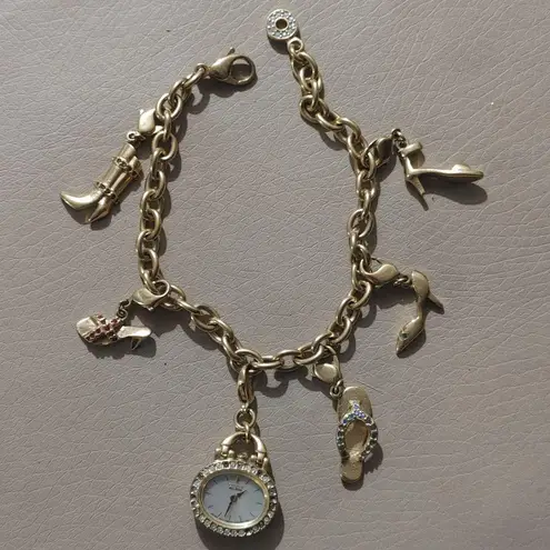 Citizen Watch Charm Bracelet Shoes Silhouette Eco Drive Gold Tone MCM Untested