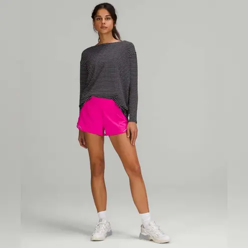 Lululemon  Back in Action Long Sleeve Shirt Black and White Striped. Size 10