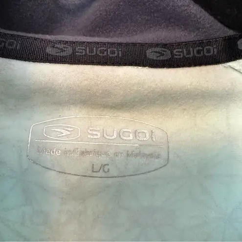 Sugoi Women’s Large Cycling Fleece Top Long Sleeve Aqua Midzero 1/4 Zip EUC Green