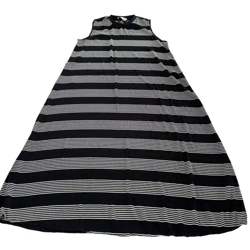 Anthropologie Just Female Dress Womens Small Black White Striped Natasha Maxi