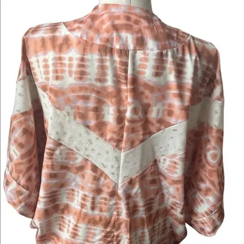 Wanderlux kimono orange pink cream outerwear New Sz medium