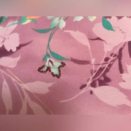 NOS Deadstock Studio C Vintage 90s Plus Purple Cottagecore Beaded Floral Dress Size 18W