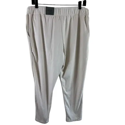 One by Chapter One NWT Cream Elastic Waistband Suede Jogger Pants Size L Size L