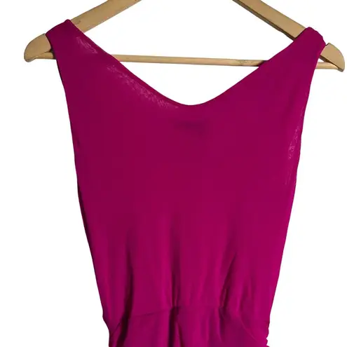 Fuzzi Begonia Pink Sleeveless Ruched Draped Scoop Neck Dress Size Medium