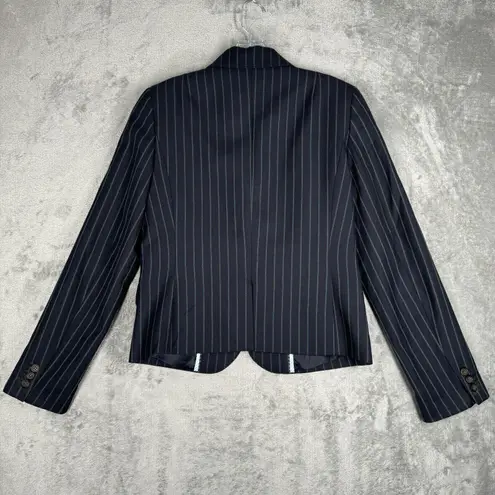 J Crew Blazer Women 6 Navy Blue Striped Jacket Preppy Academia Corpcore Polished