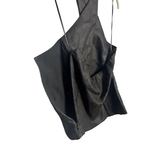 Reformation NWT  Tate Linen Top‎ Black Halter Size 10 Button Front