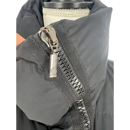 Moncler Gerboise Asymmetrical Zip Down Filled Quilted Puffer Coat in Black