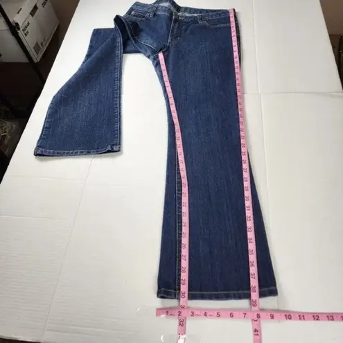 Michael Kors Jeans Flared Legs Dark Wash Denim Mid Rise Cotton Blend Stretch 8 Blue