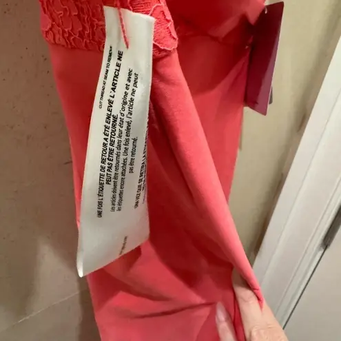 JS Collections Illusion Boat Neck Lace Insert Short Sleeve Sheath Dress 4