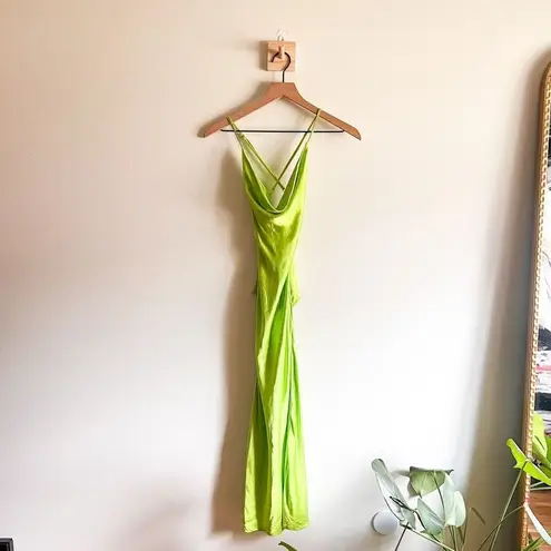 Rat & Boa Lima Satin Cowl Neck Slip Dress Size M Green Size M