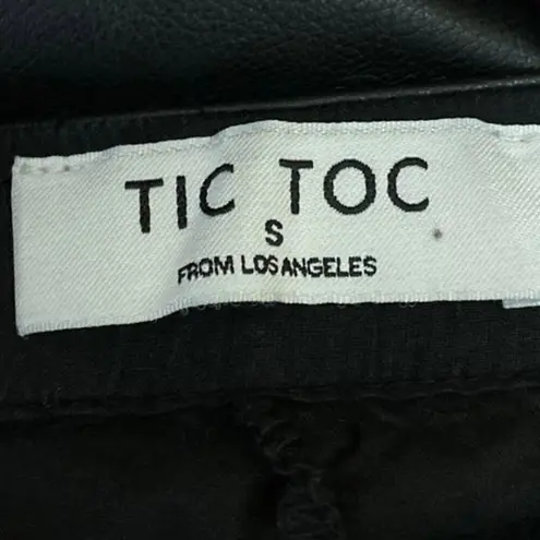 Tic Toc Women's Black Faux Vegan Leather High Waisted Mini A-Line Skirt Size S