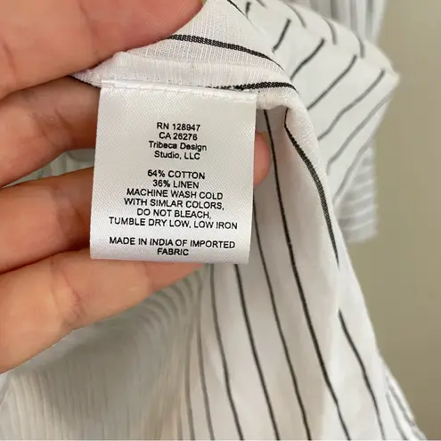 Nili Lotan Loria Tunic Striped Shirt Dress Linen