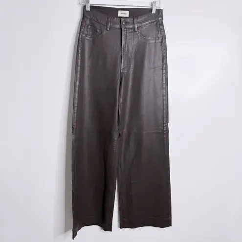 DL1961 NWOT Hepburn High Rise Wide Leg Coated In Mulberry Size 25