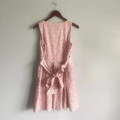 Endless Rose NWT Pink Floral Textured Bow Tie Mini Dress Square Neck Size Medium