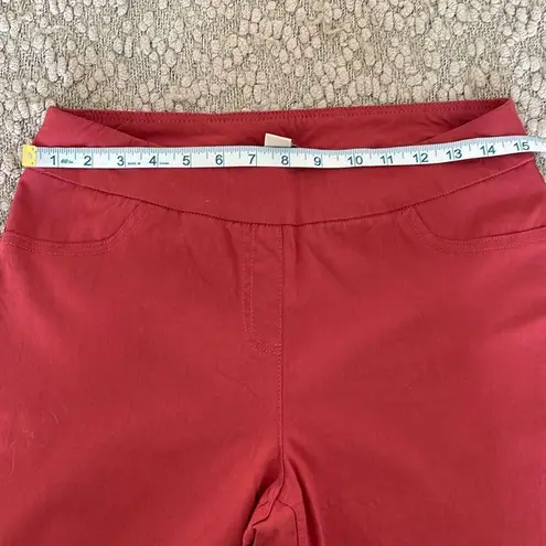 Coldwater Creek Women's Pull On Pants Straight Elastic Waistband Red Size 10