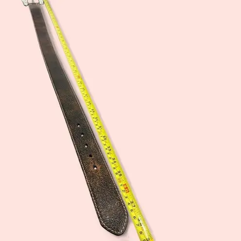 Nocona Western Women's Rhinestone Buckle Leather Brown Belt Size Small