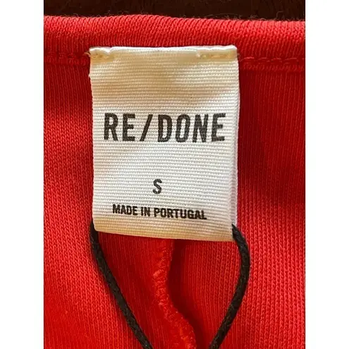 RE/DONE Red Ruched Front Long Sleeve Mini Sheath Dress Size S