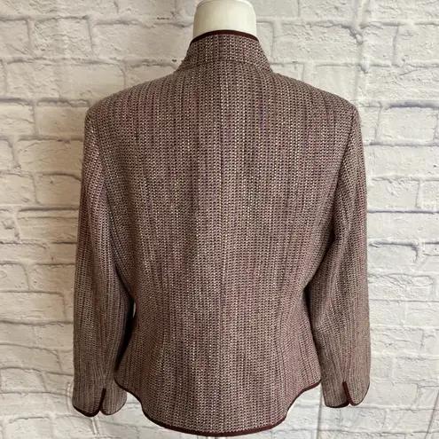 Valerie Stevens Wool Blend Women's Preppy Tweed Fall Blazer Size 14